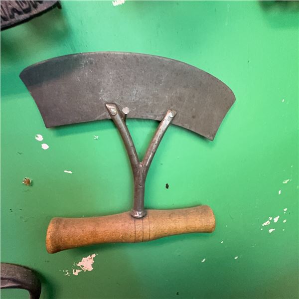 3 Antique Kitchen Utensils: Chopper and Tools
