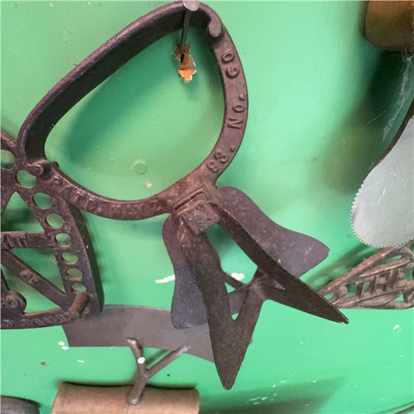 3 Antique Kitchen Tools—Apple Peeler, Butter Paddle, Chopper