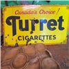 Image 1 : Vintage Turret Cigarettes Porcelain Sign, 36" x 24"
