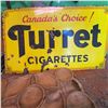 Image 2 : Vintage Turret Cigarettes Porcelain Sign, 36" x 24"