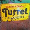 Image 3 : Vintage Turret Cigarettes Porcelain Sign, 36" x 24"