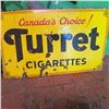 Image 4 : Vintage Turret Cigarettes Porcelain Sign, 36" x 24"