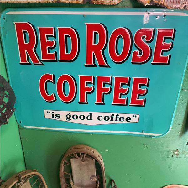 Red Rose Coffee Metal Advertising Sign, St. Thomas Metal Signs Ltd.