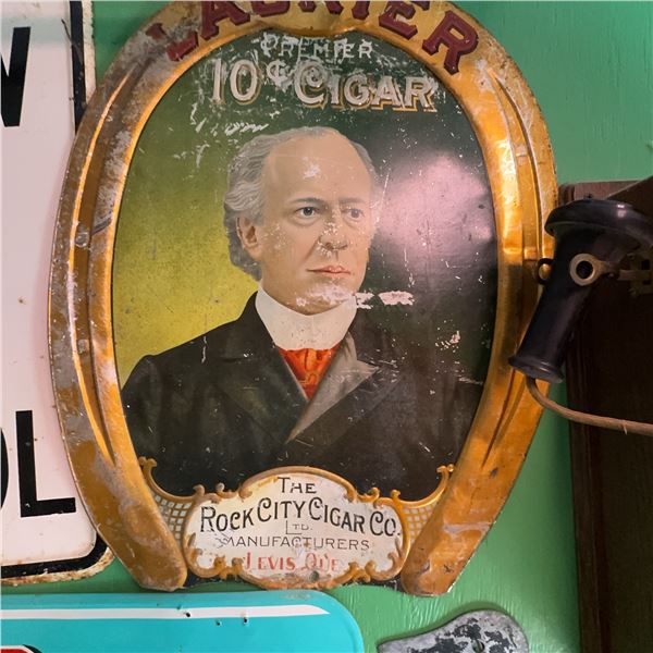 Rock City Cigar Co. Laurier 10¢ Cigar Tin Sign