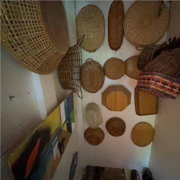 15 Vintage Handwoven Baskets Assorted Sizes and Shapes