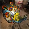 Image 1 : Tiffany-Style Stained Glass Peacock Lamp