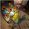 Image 2 : Tiffany-Style Stained Glass Peacock Lamp