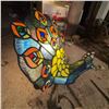 Image 3 : Tiffany-Style Stained Glass Peacock Lamp