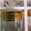 Image 4 : 6 Cristal T. Murano Gold Rimmed Hand Made Glasses