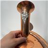 Image 2 : Canadian Solid Copper Vase and Plate with Silver Floral Appliques