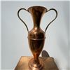 Image 1 : Vintage Tall Copper Vase with Brass Handles, 17.5"