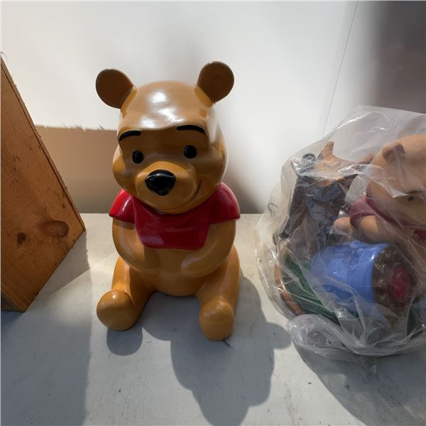 Winnie the Pooh Cookie Jar and Telephones, Lot of 3