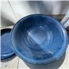 Image 1 : Blue Speckled Enamelware Camp Set – Basin, Pot, Plate & 4 Mugs