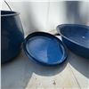 Image 5 : Blue Speckled Enamelware Camp Set – Basin, Pot, Plate & 4 Mugs