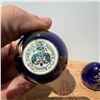 Image 3 : Russian Blue Glass Eggs with Gilt Floral Design