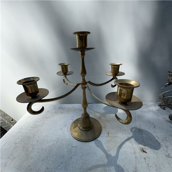 Vintage Brass 5-Arm Candelabra Candle Holder