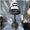 Image 1 : Antique Standing Brass and Marble Ashtray with Ornate Details