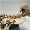 Image 2 : Inuit-Inspired Carved Dog Sled Team Sculpture with Fur Accents