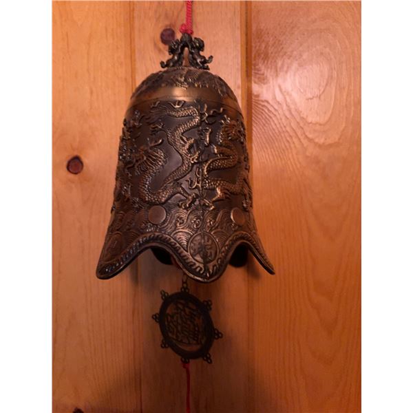 Chinese Bronze Hanging Bell with Dragon Motif