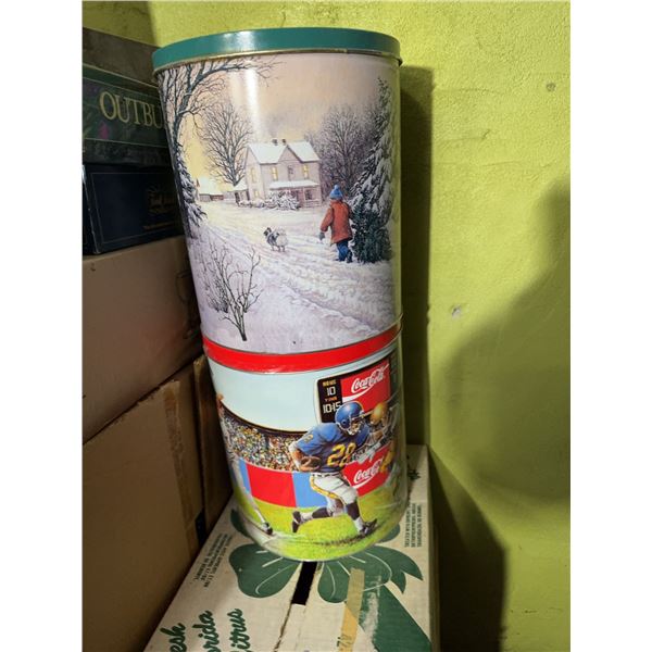 Two Decorative Coca-Cola Tin Containers