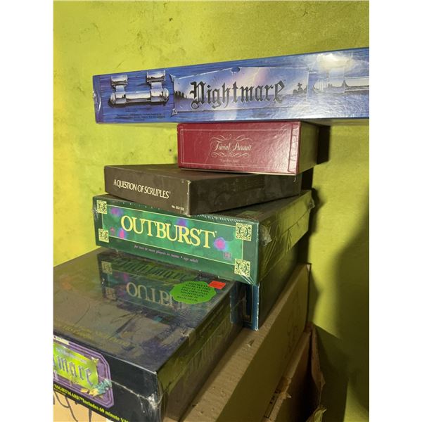Board Game Lot: Nightmare, Nightmare II, Trivial Pursuit, Outburst, A Question of Scruples