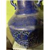 Image 3 : Blue Ceramic Vase with Openwork Medallion and Dragon Handles