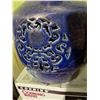 Image 4 : Blue Ceramic Vase with Openwork Medallion and Dragon Handles