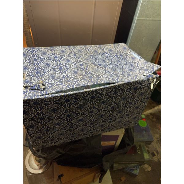 Hand-Painted Chinese Porcelain Vase with Padded Storage Box