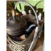 Image 3 : Vintage Decorative Items and Teapot Basket Grouping