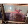 Image 5 : Two Framed Prints: Horses with Dog and Western Cowboy Scene