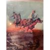 Image 8 : Two Framed Prints: Horses with Dog and Western Cowboy Scene