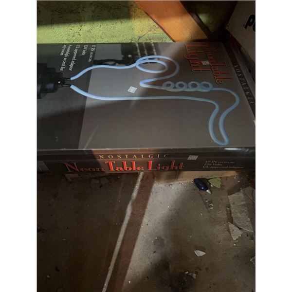 Nostalgic Neon Table Light, 17 Inch, 120V with UL Approved Adaptor