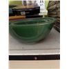 Image 5 : 3 Green Glass Mixing Bowls And Large Vintage Vinyl Record Collection