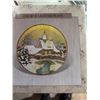 Image 1 : Church Lighted Plate and Set of 5 Hand-Painted Ornaments