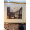 Image 1 : Framed Art Print Depicting Mountain Lake Landscape
