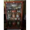 Image 1 : Vintage Glass Display Cabinet With Miscellaneous Contents