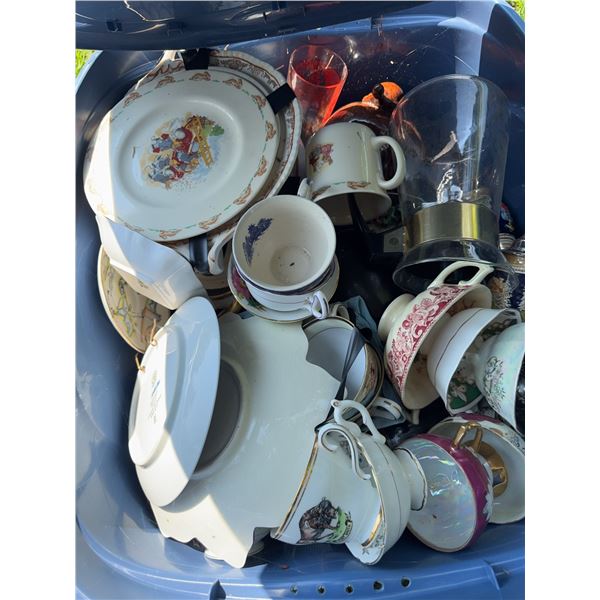 Vintage Porcelain China Tea Cups, Plates, and Glassware
