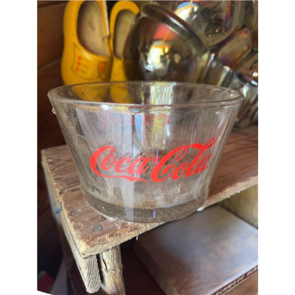 Coca-Cola Clear Glass Bowl with Red Logo