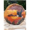 Image 1 : Hand-Painted Bald Eagle Scene on Polypore Fungus, Signed 2000