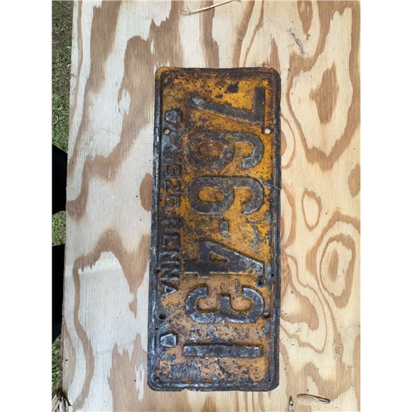 1926 California License Plate 431796