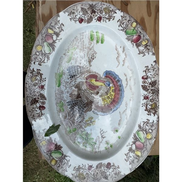 Japan-Marked Ceramic Turkey Serving Platter