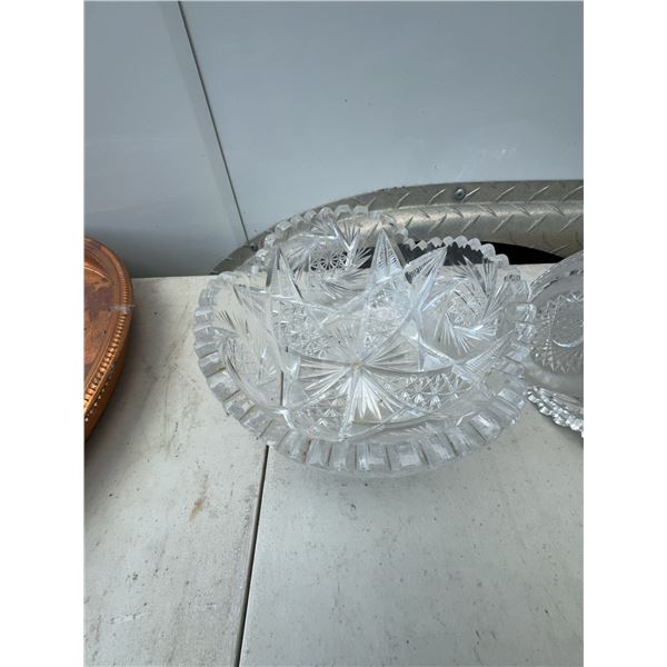 Cut Glass Crystal Serving Bowl