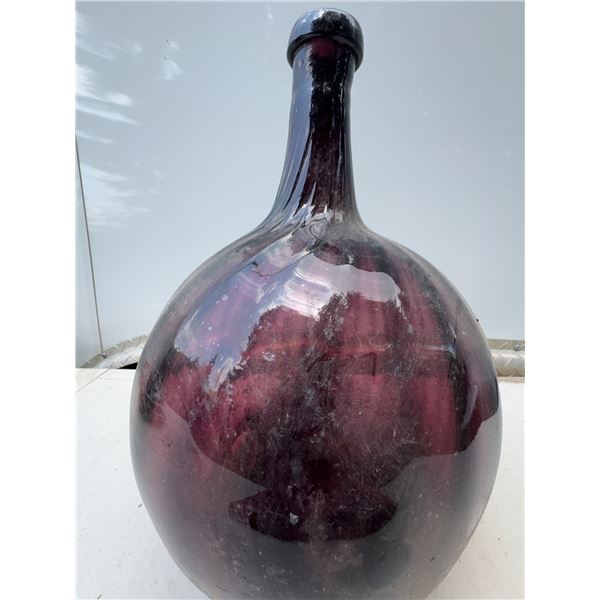 Large Purple Glass Demijohn Bottle
