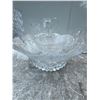 Image 1 : Cut Glass Serving Bowl with Matching Small Bowl