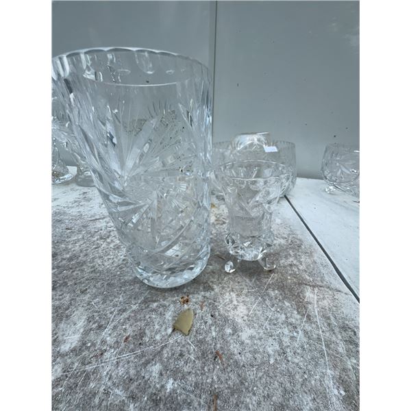 Cut Glass Crystal Tableware Lot