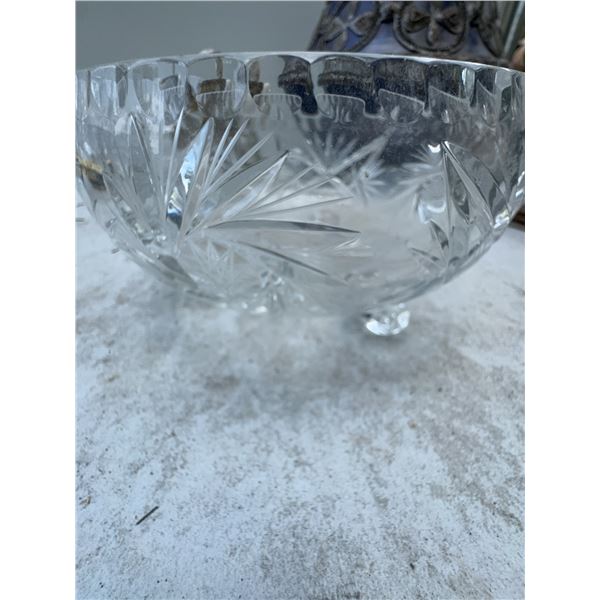 Cut Glass Footed Serving Bowl