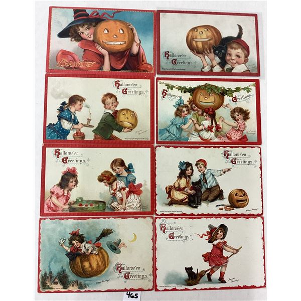 Red Border Brundage Halloween Holiday Greeting Postcards 12