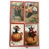 Image 2 : Red Border Brundage Halloween Holiday Greeting Postcards 12