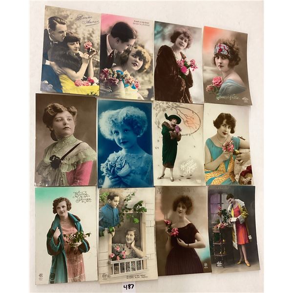 Misc. Tinted Real Photo Postcards Approx. 55