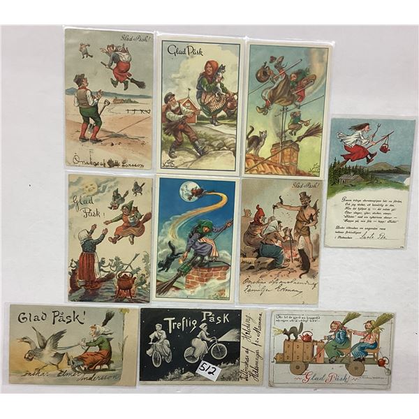 Holiday Greeting Easter Glad Pask Witches Postcards 10